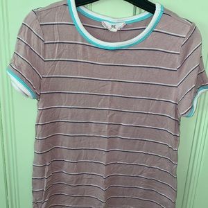 Small Pink Rose striped shirt